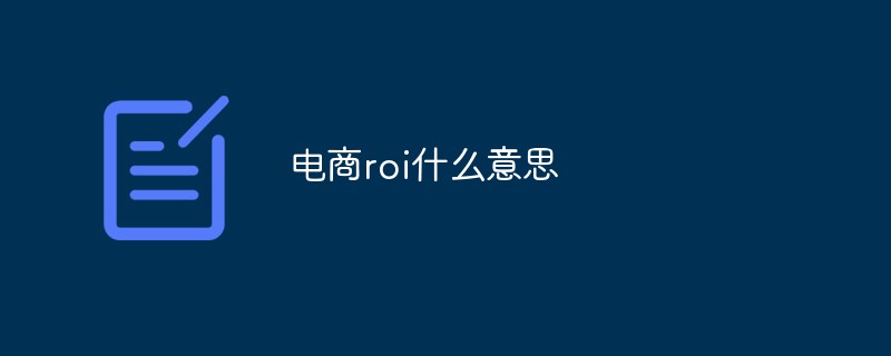 电商roi什么意思