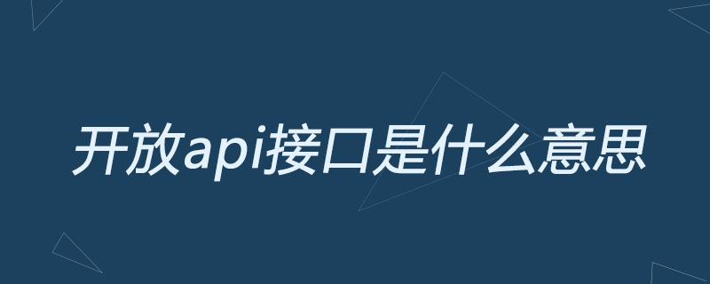 开放api接口是什么意思