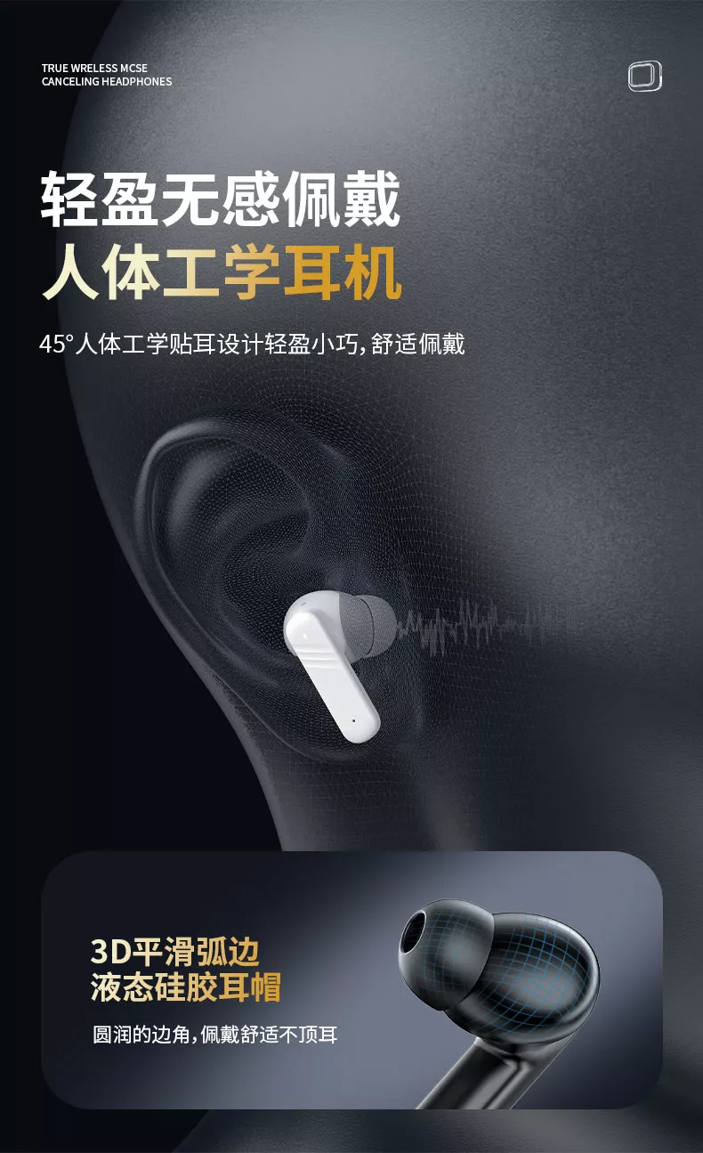 小兔ai蓝牙耳机运动屏显主动降噪长续航高音质多功能耳机
